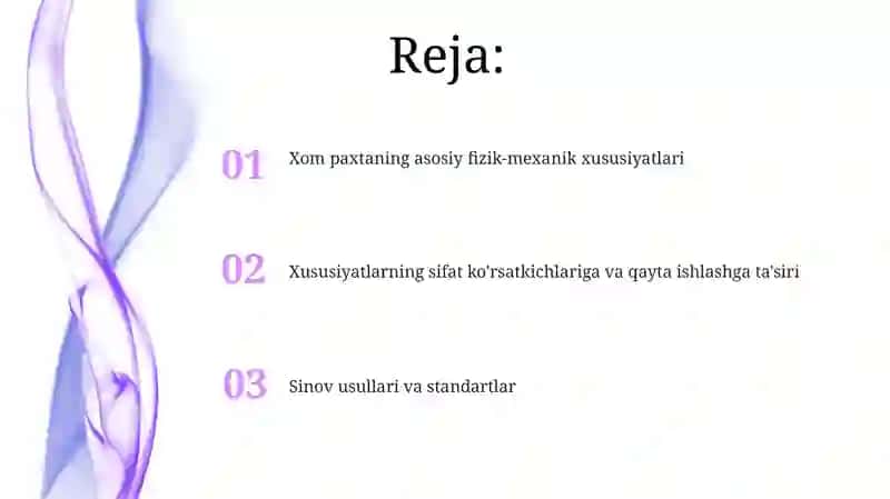 Chigitli paxtaning fizik mexanik xususiyatlari 2