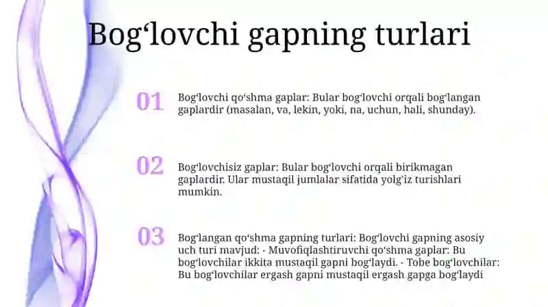 Bog'Lovchisiz Qo'Shma Gap Va Ularning Turlari 2