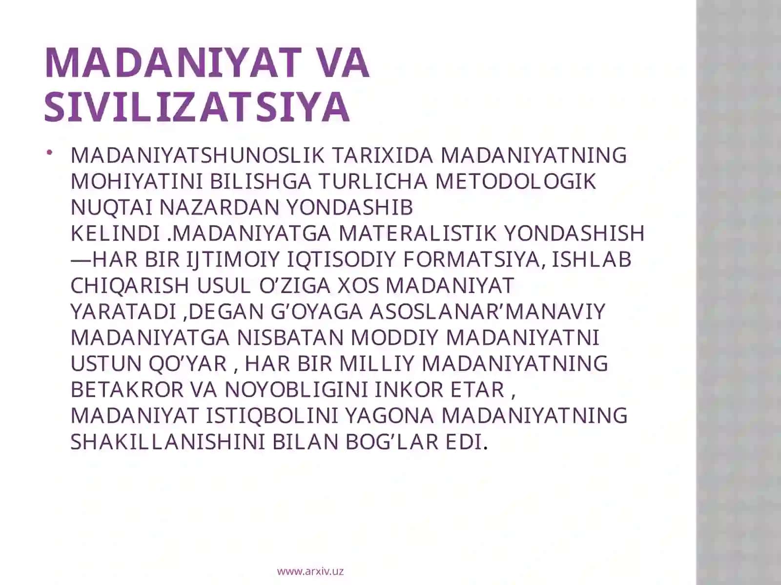 MADANIYAT VA SIVILIZATSIYA 2