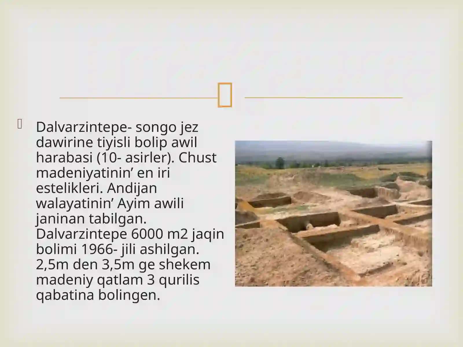 Berdaqatindagi QMU nin'tariyx fakulteti arxeologiya bag'dari 3 kurs studenti Seytmuratova Asiyani n Orta Aziya ornamentihamsu wretlewo neripaninen slaydjumisi 2