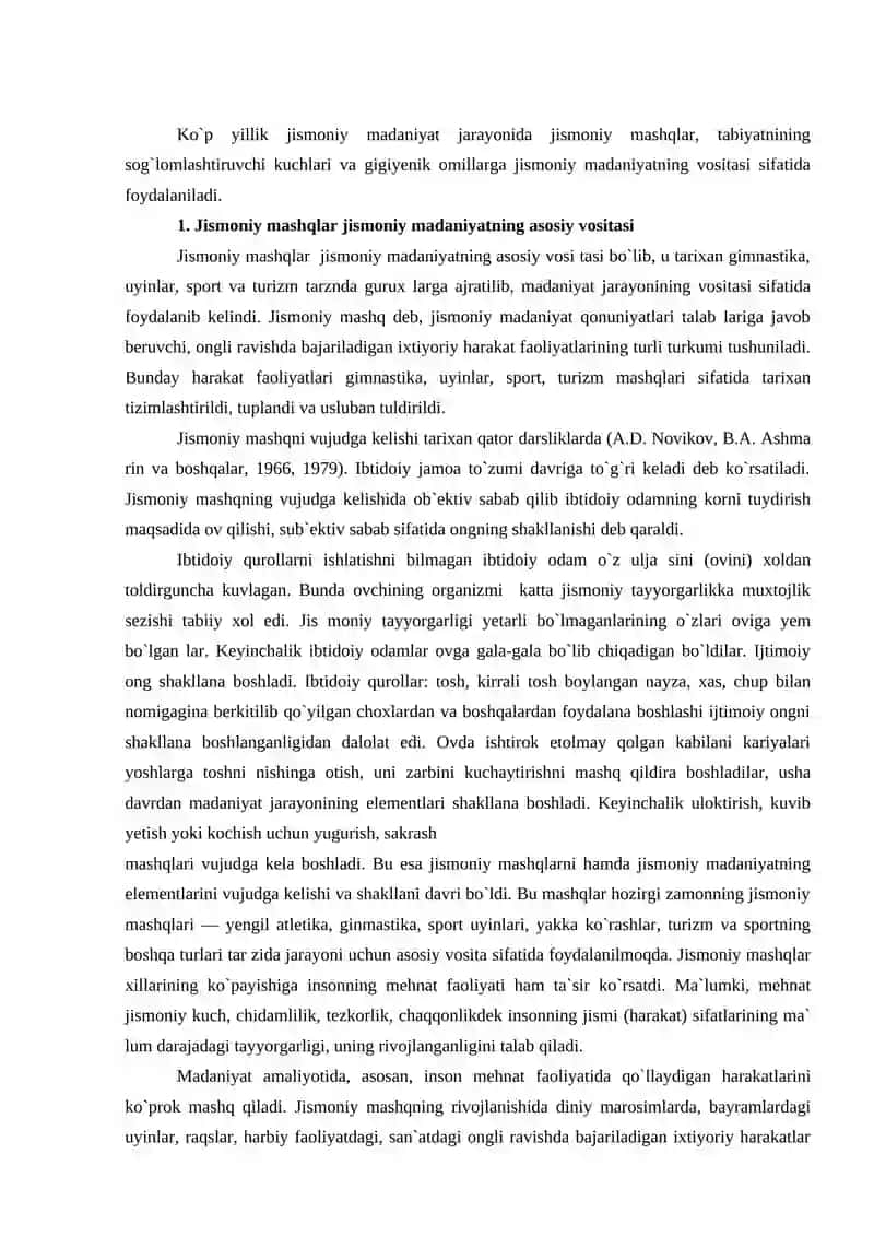 Jismoniy mashqlar va gigiyenik omillar 2
