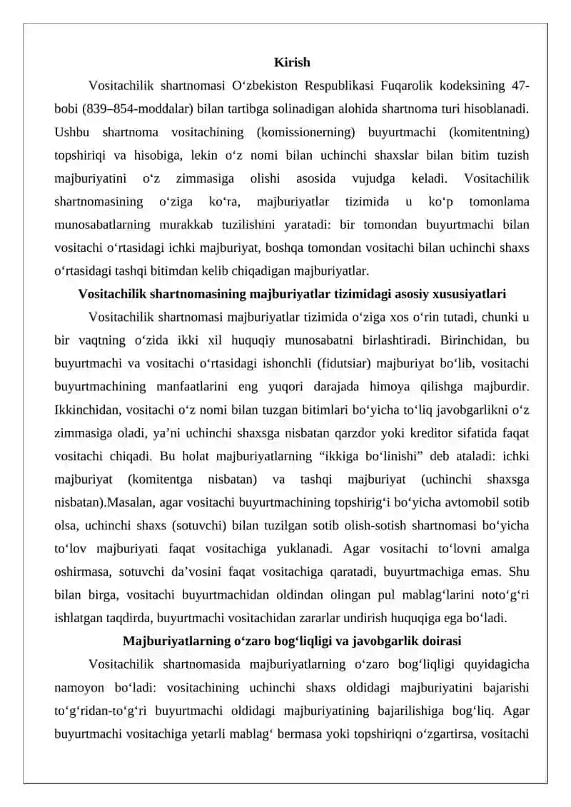 Vositachilik shartnomasi 2