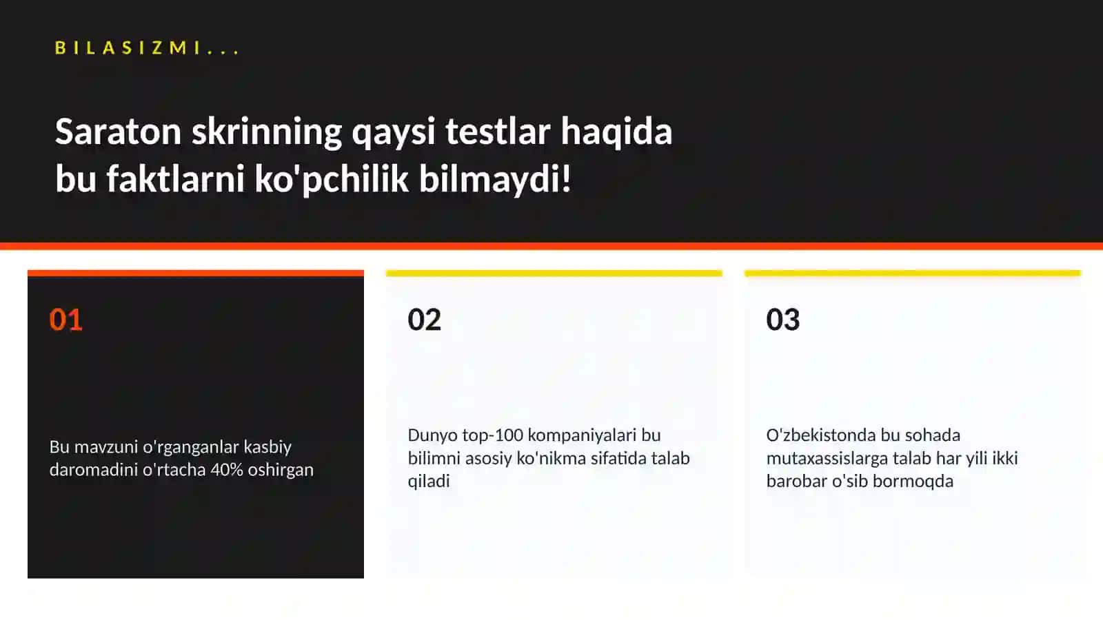 SARATON SKRINNING QAYSI TESTLAR 2