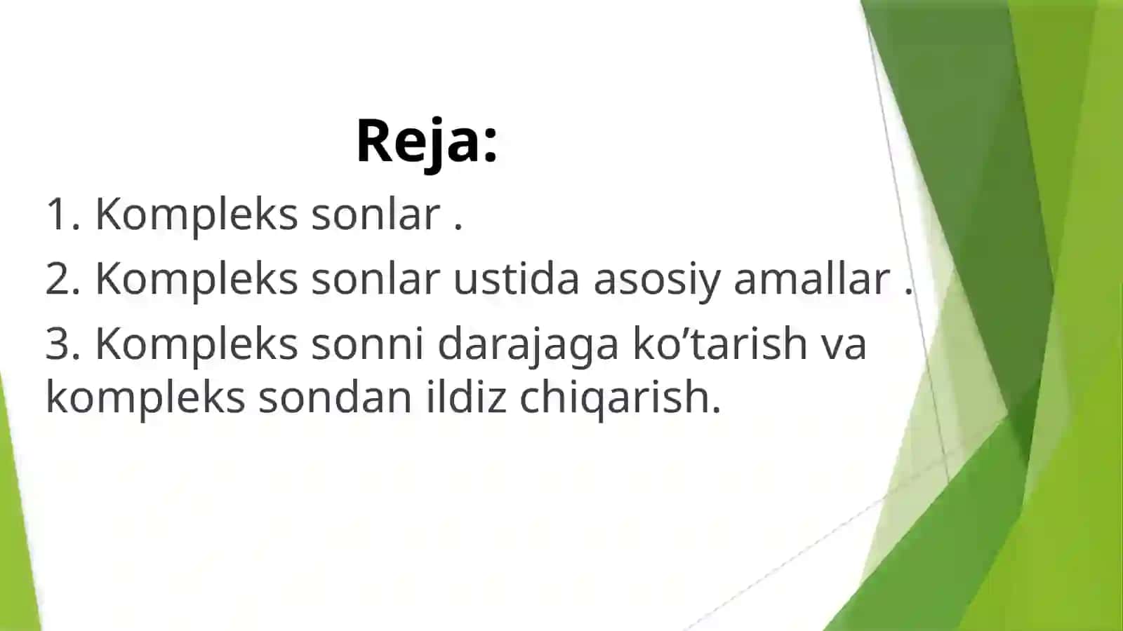 Amaliy matematikadan Kompleks sonlar ustida amallar 2