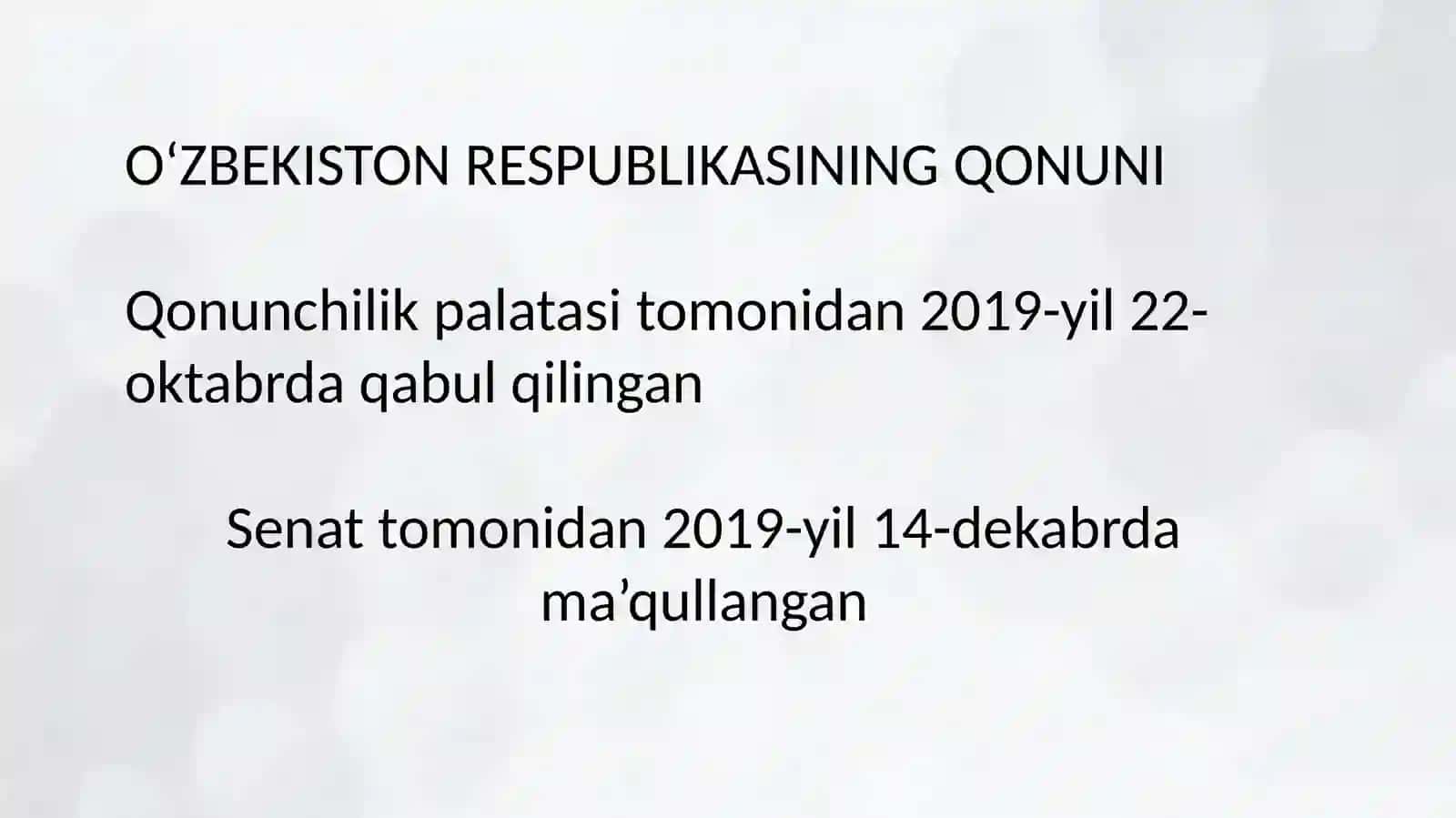 O'zbekiston respublikasi maktabgacha ta'lim to'g'risidagi qonun 2