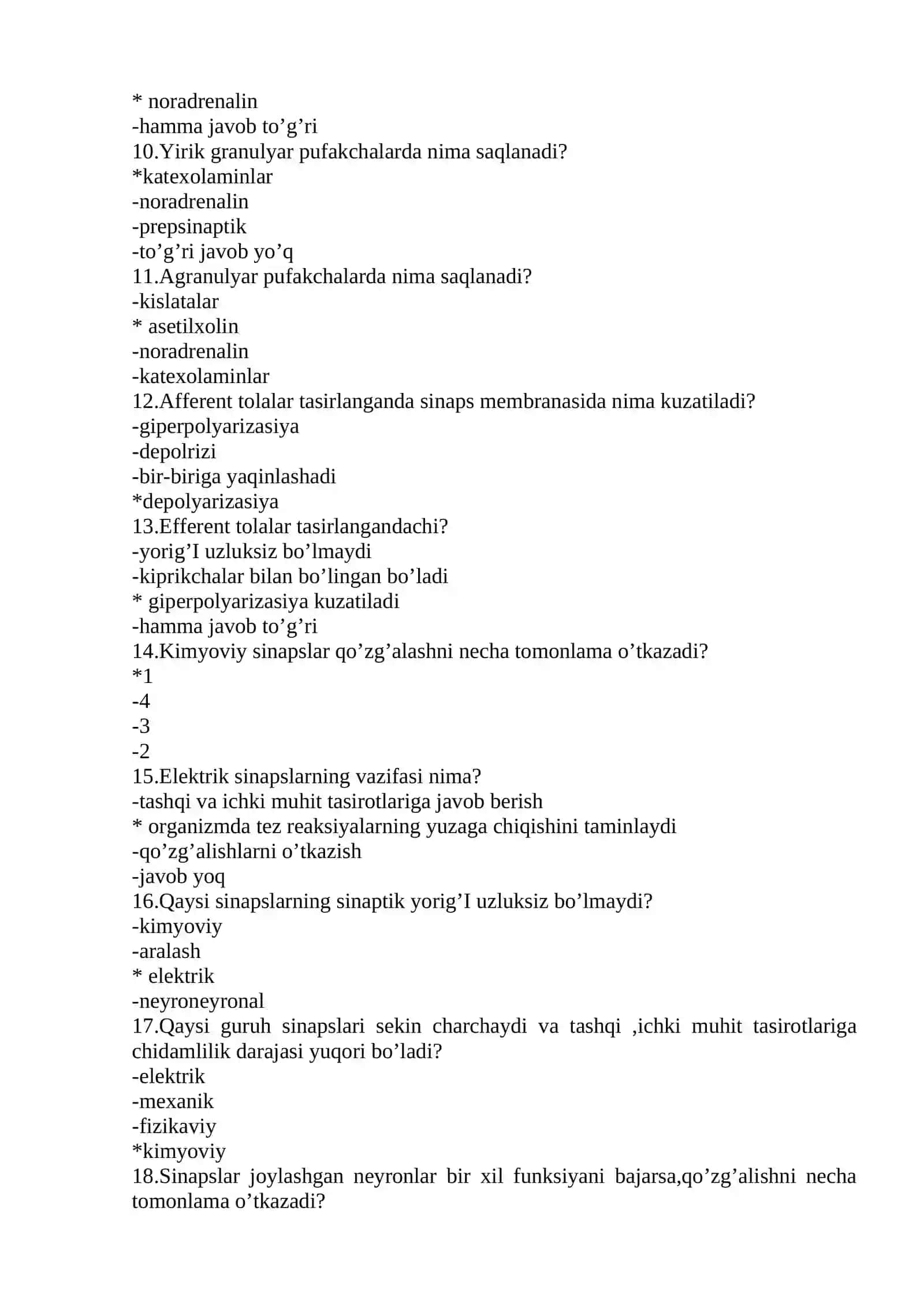 Nerv tolalari fiziologiyasi.Sinapslar fiziologiyasi 2