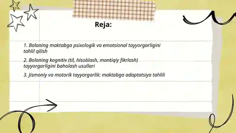 Bolaning maktab talimiga tayyorgarligi tahlili 2