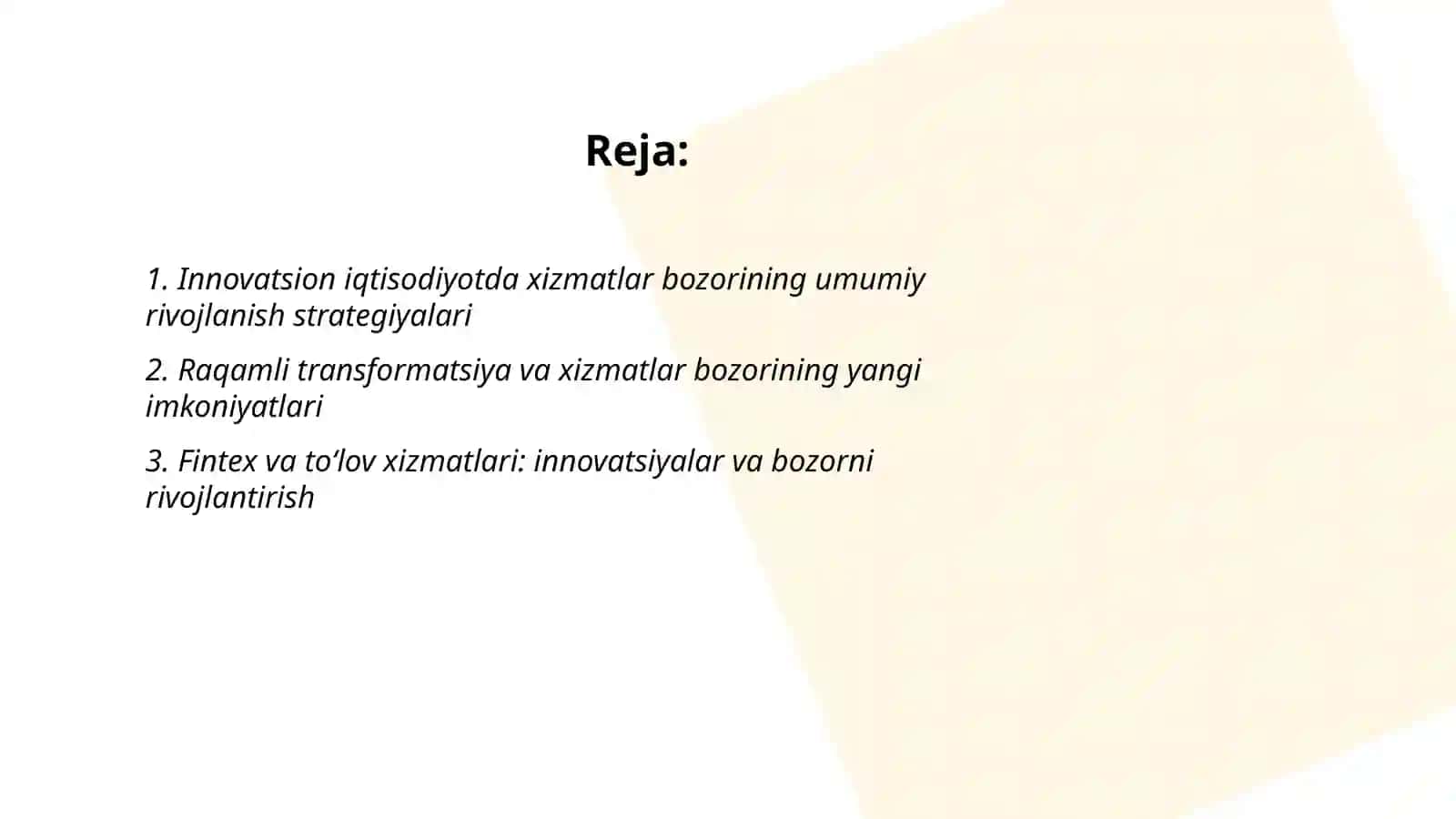Innovatsion iqtisodiyotda xizmatlar bozorini rivojlantirish 2