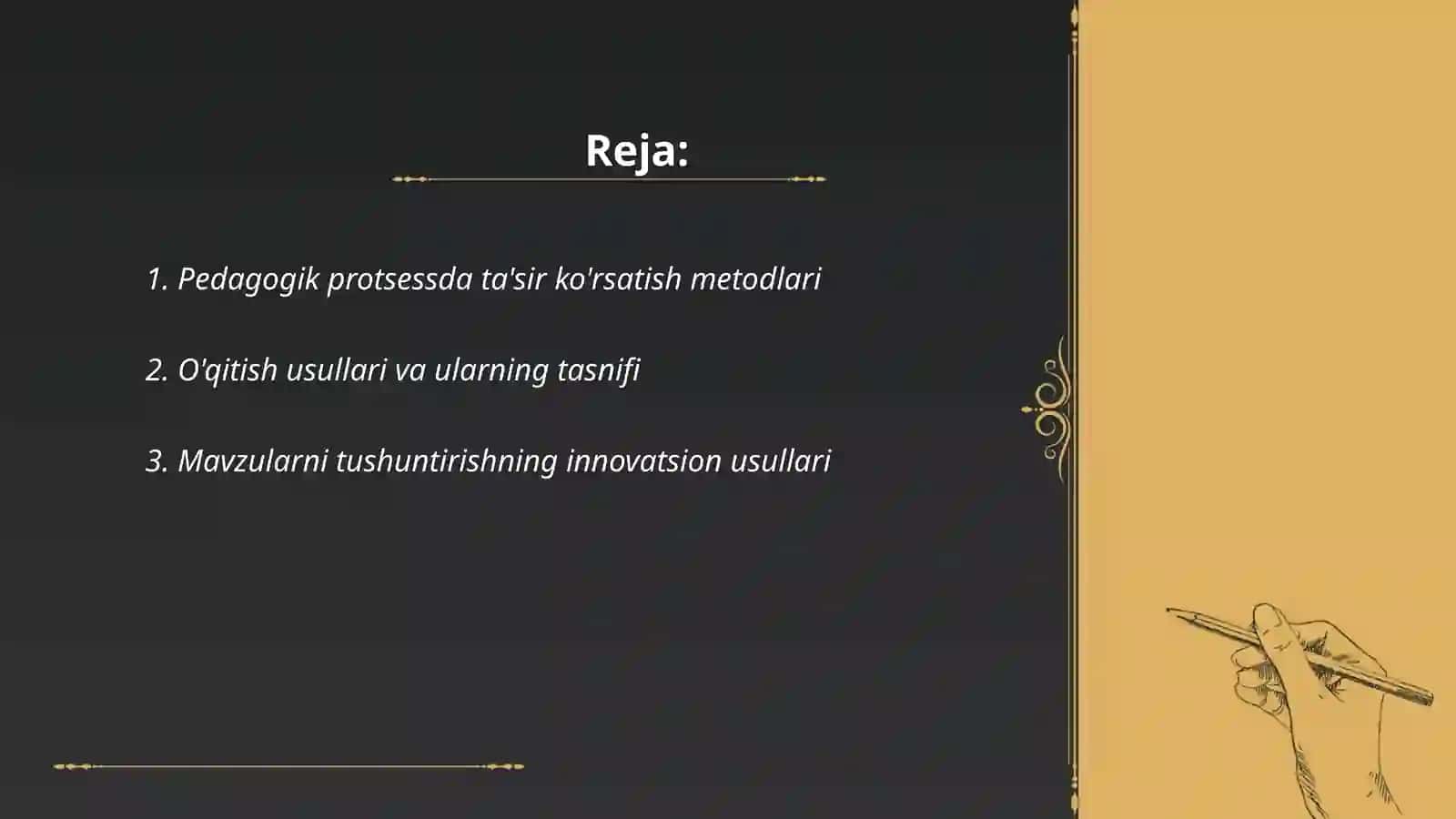 Pedagogik ta'sir kòrsatish metod va vositalari 2