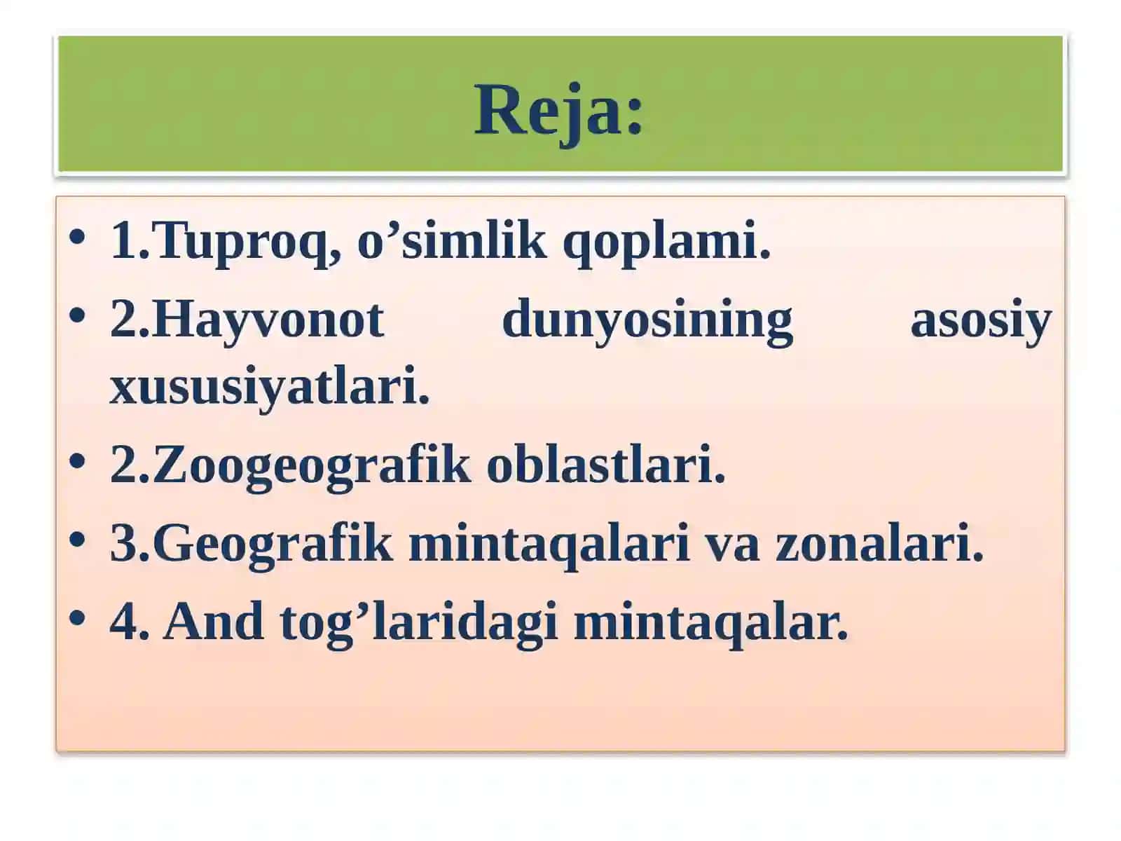 Janubiy Amerikaning tuproq, o’simlik qoplami va hayvonot dunyosining asosiy xususiyatlari 2