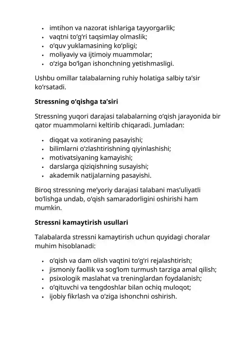 Talabalarda stress va uning o‘qishga ta’siri 2
