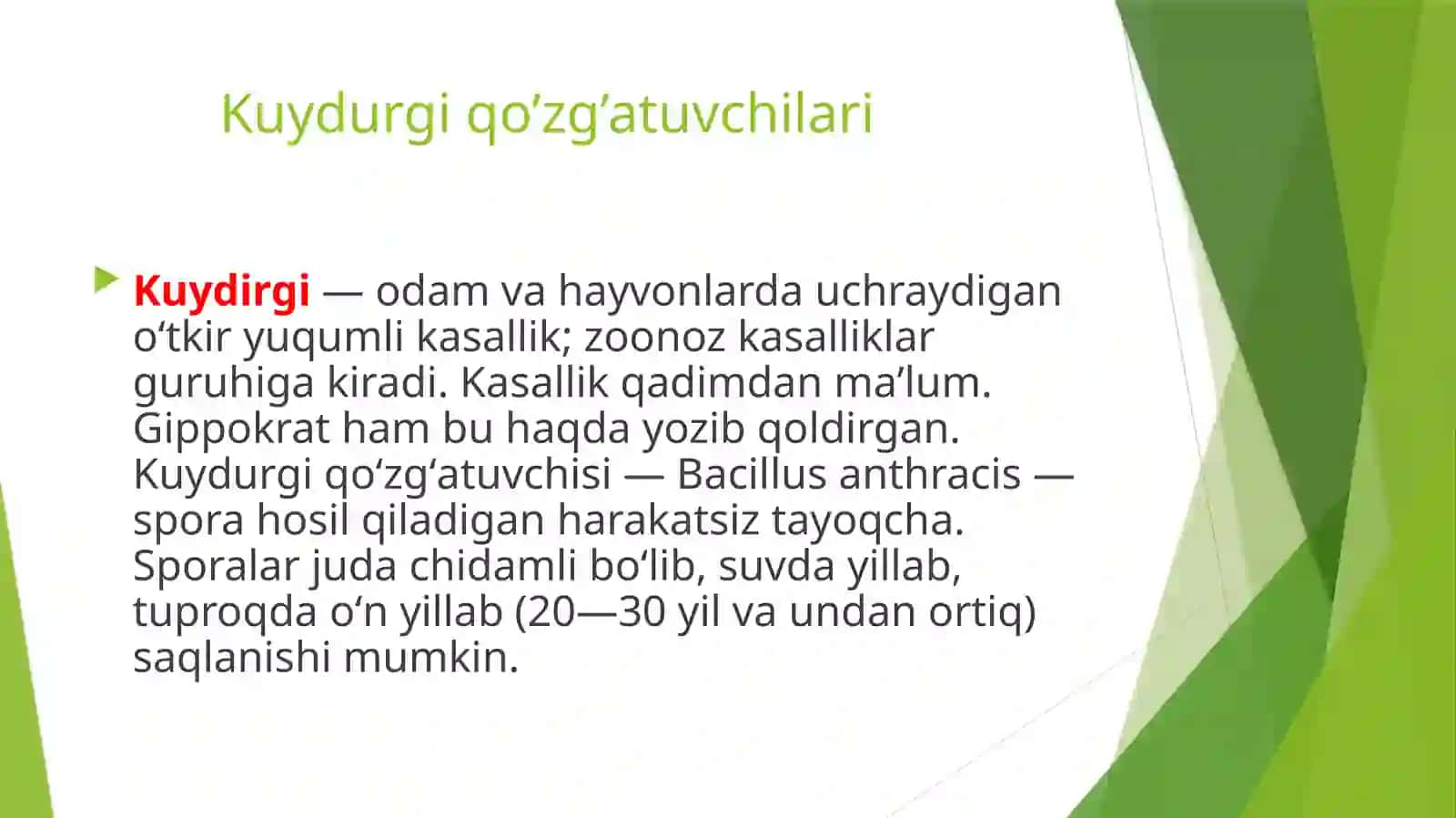Kuydurgi, buritselyoz, tulyarimeya qo’zg’atuvchilari 2
