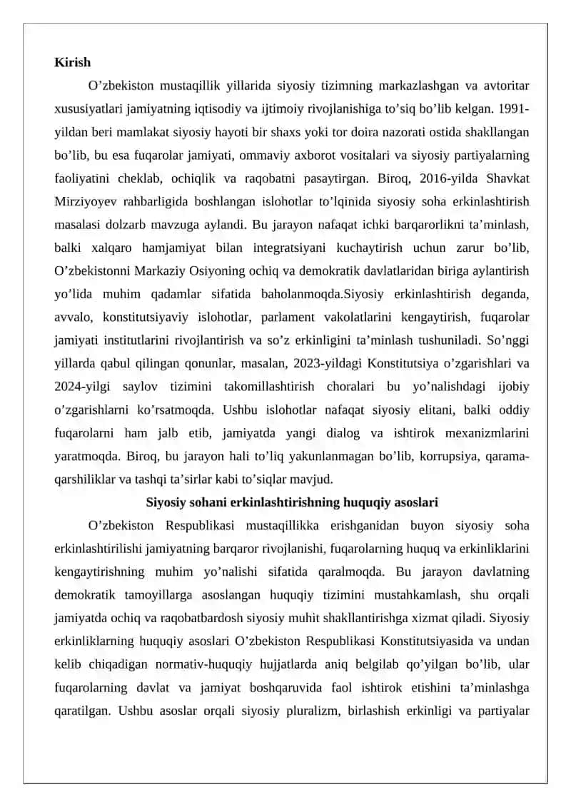 Davlat boshqaruvini demokratlashtirish yo’nalishlari 2