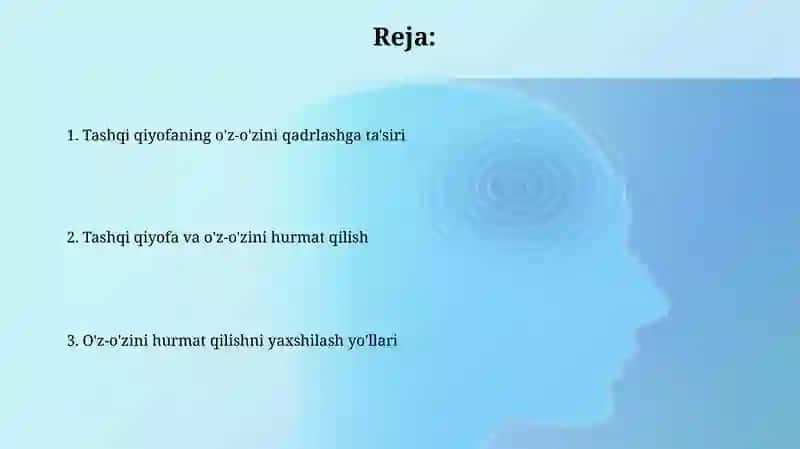Men"obrazi va oʻz oʻziga baxo berish 2