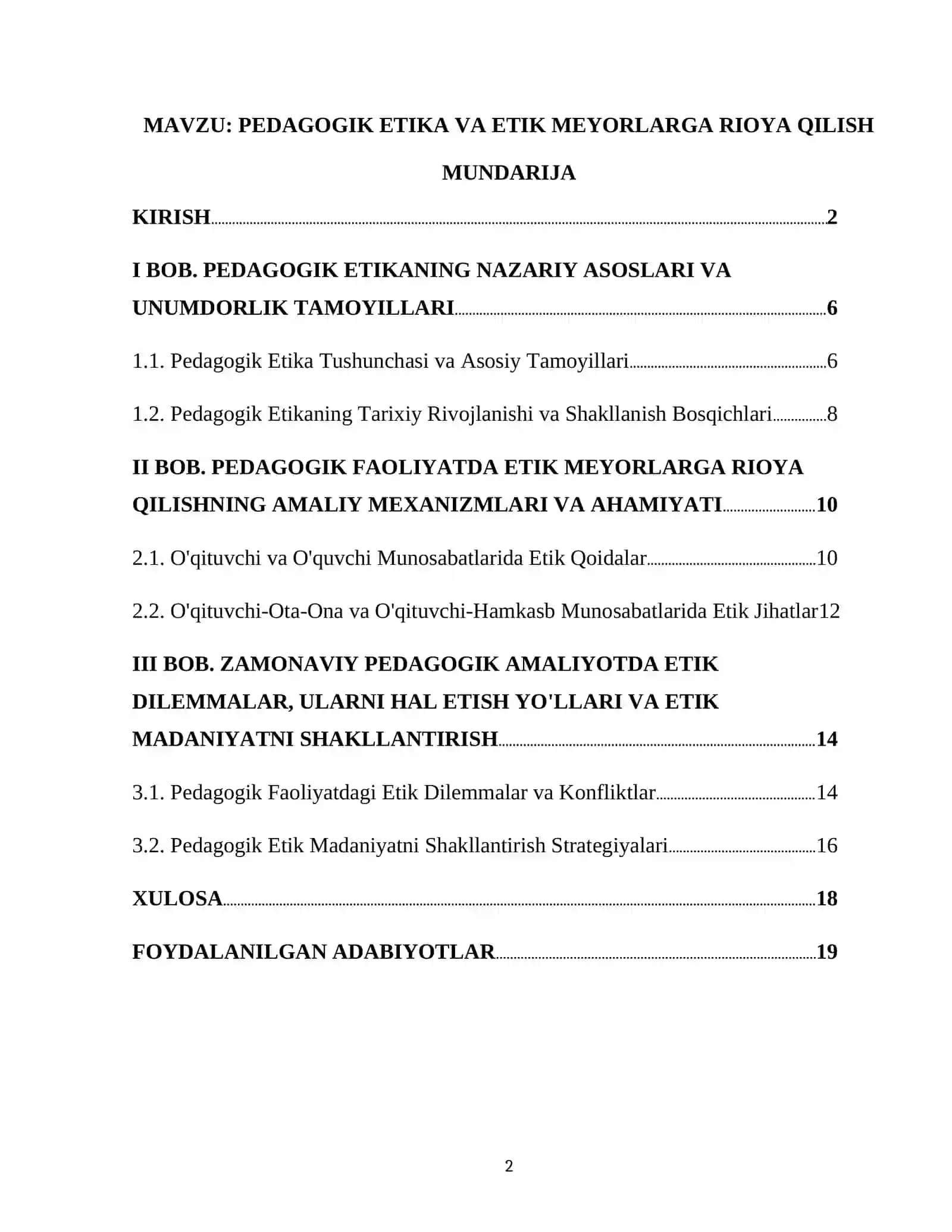 PEDAGOGIK ETIKA VA ETIK MEYORLARGA RIOYA QILISH 2