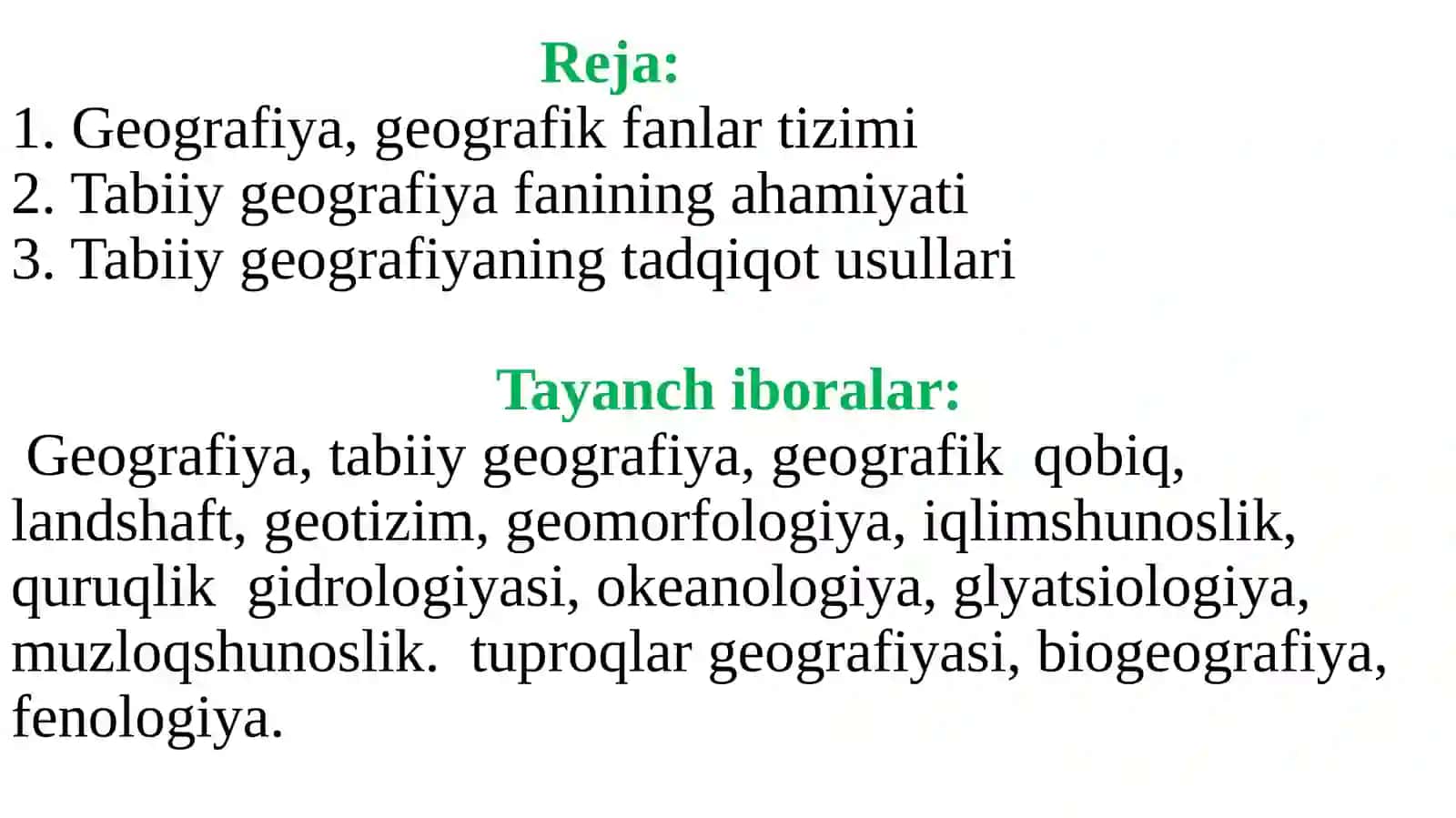 Umumiy tabiiy geografiya faniga kirish 2