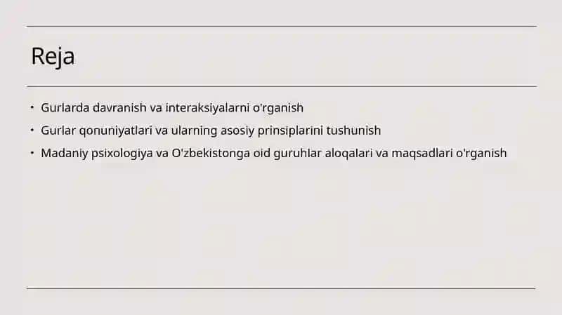 Psixologiyada guruhlar muommosi va qonuniyatlari 2