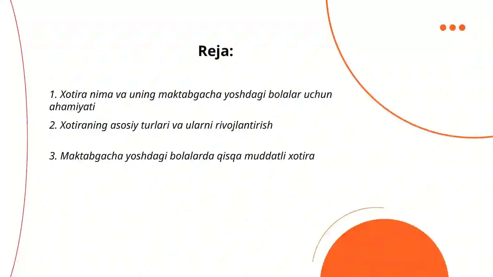 Xotiraning Rivojlanishi 2