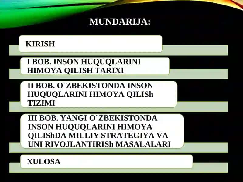 O'ZBEKISTON RESPUBLIKASIDA INSON HUQUQLARINI HIMOYA  QILISH  MASALALARI: MUAMMO,  YECHIM,  ISTIQBOL   (2010–2023-yillar) 2