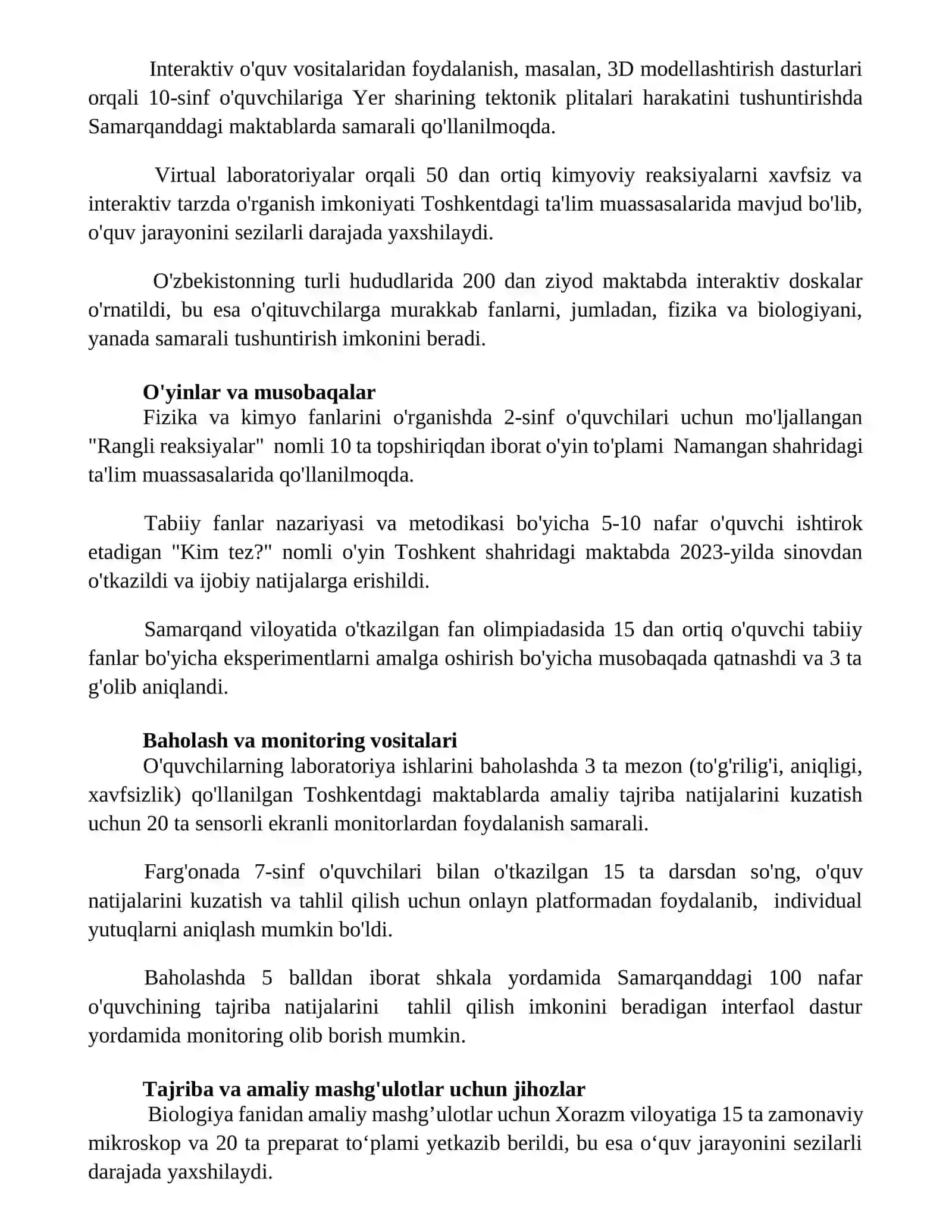 Tabiiy fanlar nazariyasi va metodikasini o'qitish vositalari 2
