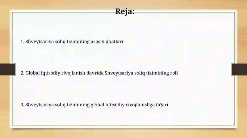 Global iqtisodiy rivojlanish davrida Shveysariya soliq tizimining ahamiyatli jihatlari 2