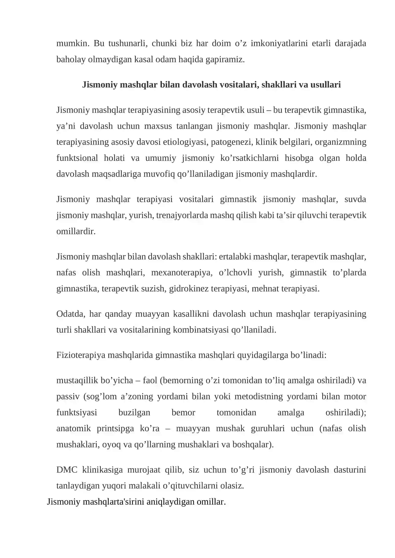 Davolash jismoniy tarbiyasi (DJT): Harakat bilan davolashning nazariy va amaliy asoslari 2