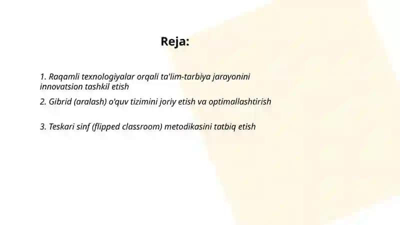 Ta'lim - tarbiya jarayonini innovatsion tashkil etish 2
