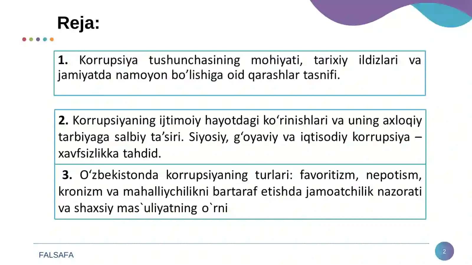 KORRUPSIYAGA QARSHI KURASHISH – JAMIYAT TARAQQIYOTINING ASOSI 2