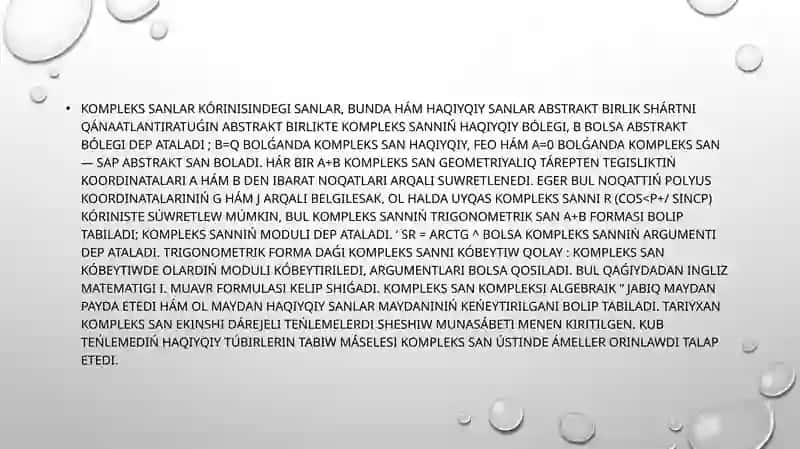 Kompleks sanlar 2