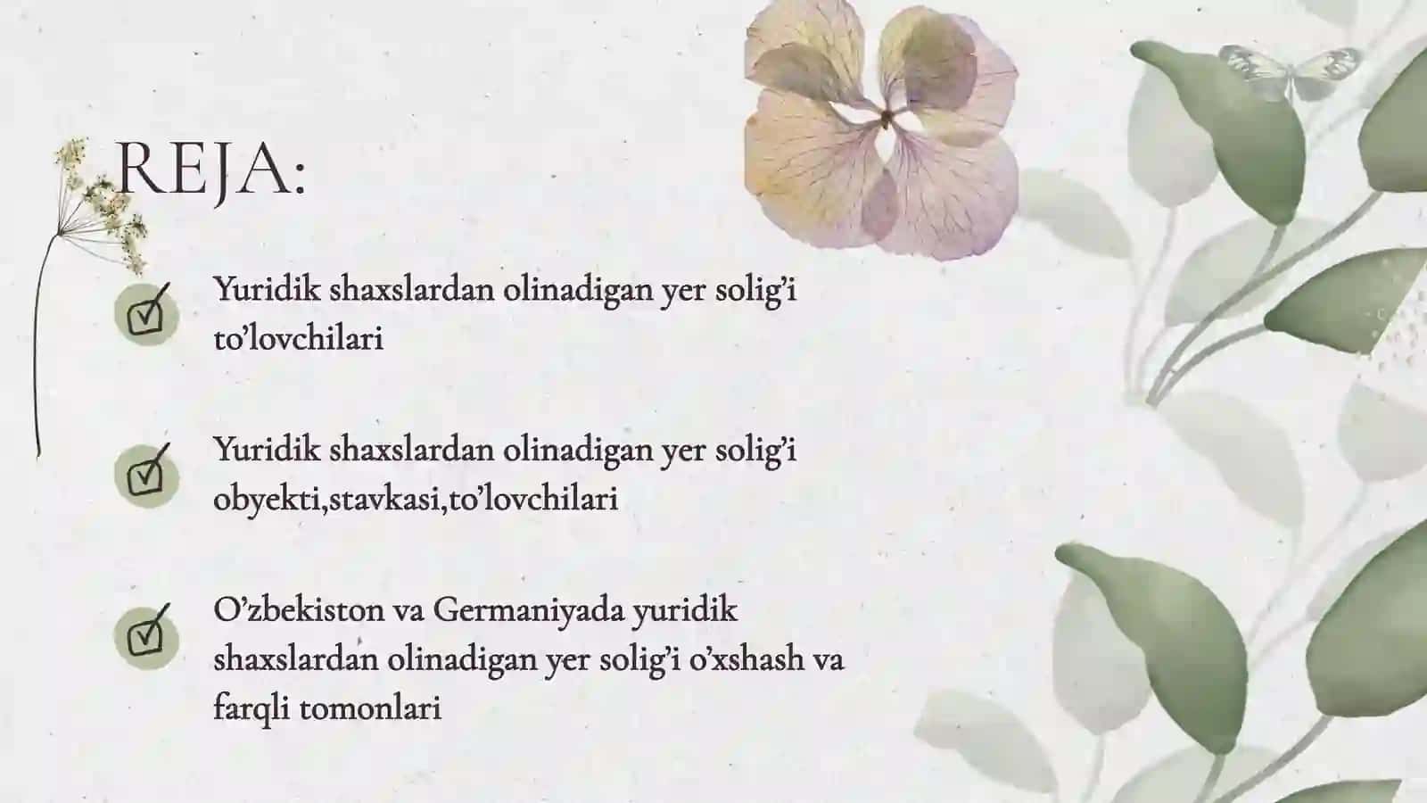 YURIDIK SHAXSLARDAN OLINADIGAN YER SOLIG’I 2