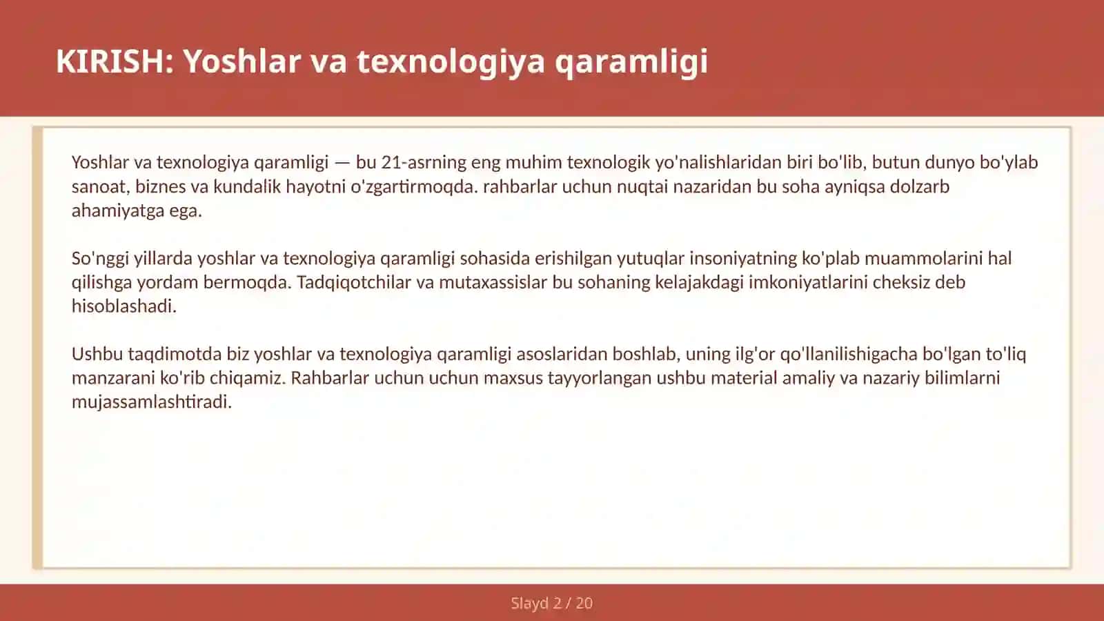 Yoshlar va texnologiya qaramligi 2
