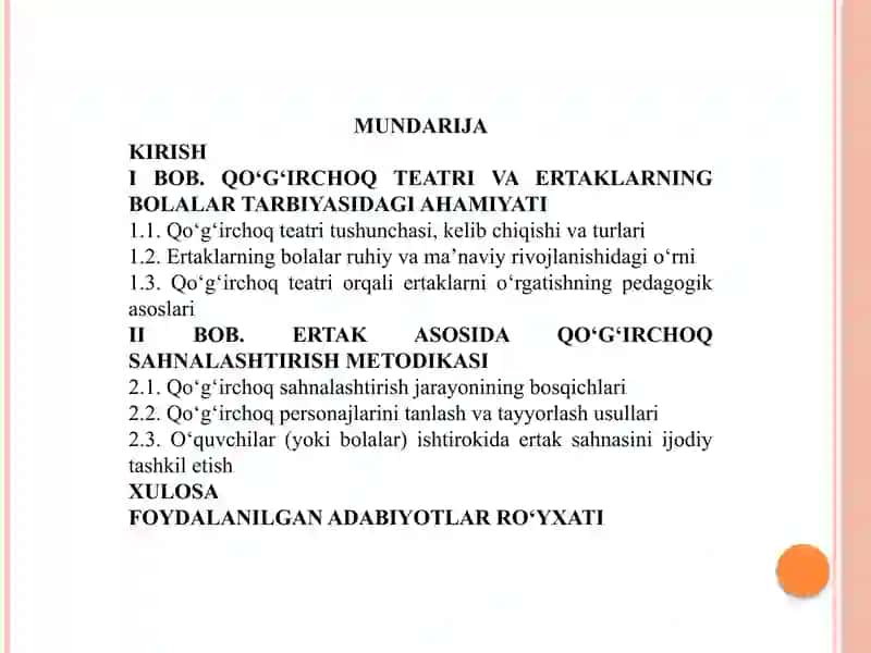 Ertak asosida qo'g'irchoq sahnalashtirish. 2