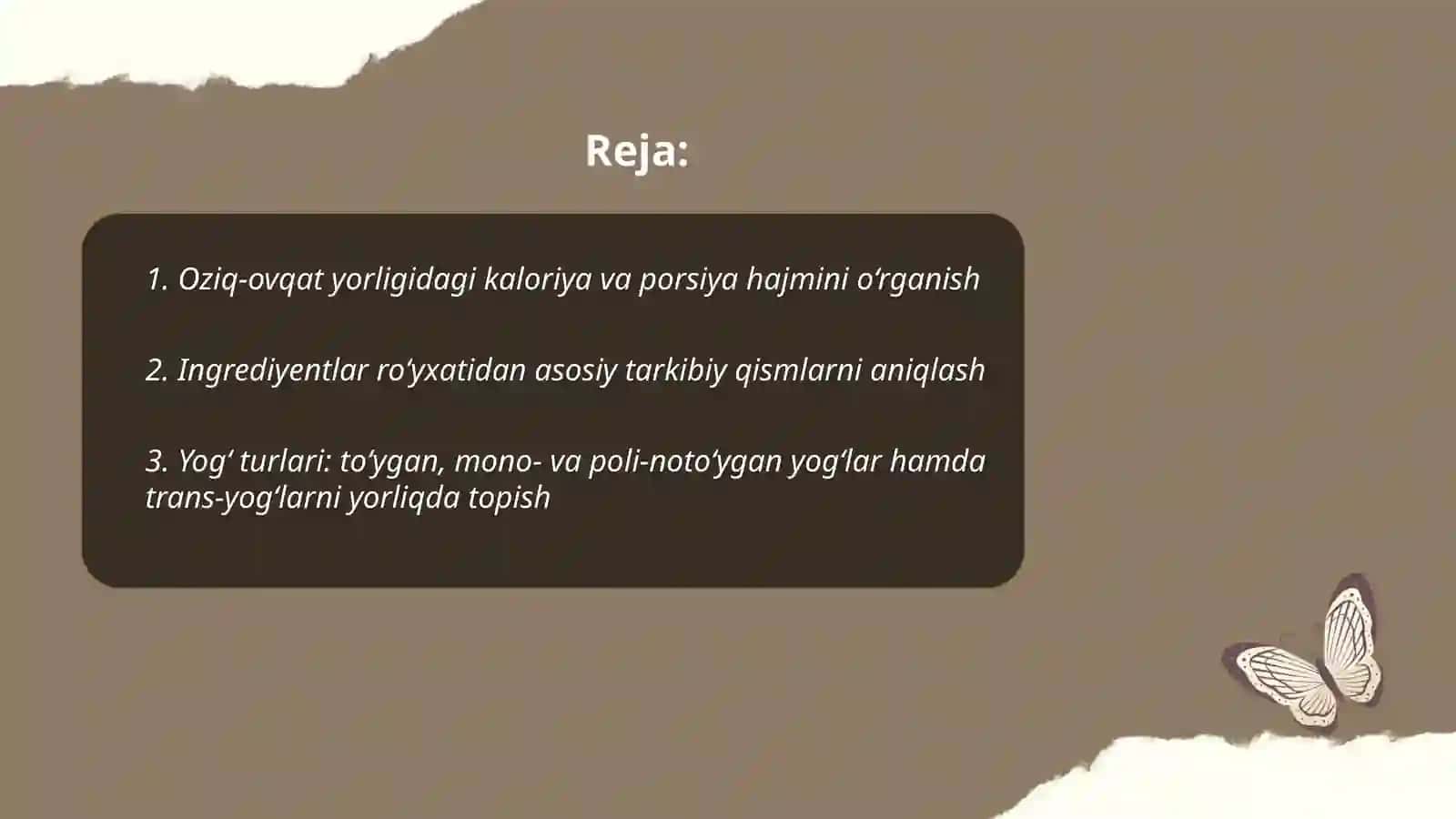 Oziq-ovqat mahsulotlarining tarkibi, foydali va zararli xususiyatlarini yorliqlari orqali o‘rganish 2