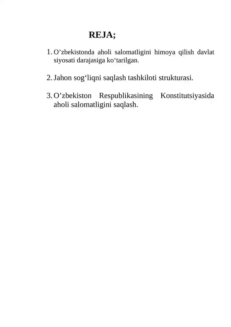 Aholi salomatligini himoya qilish davlat siyosati 2