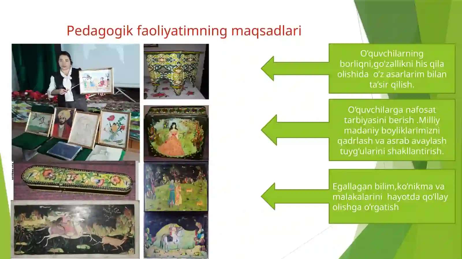 7-sinf Tasviriy san'at fanidan Amaliy bezak san'atining obrazli tizimi dars ishlanma 2