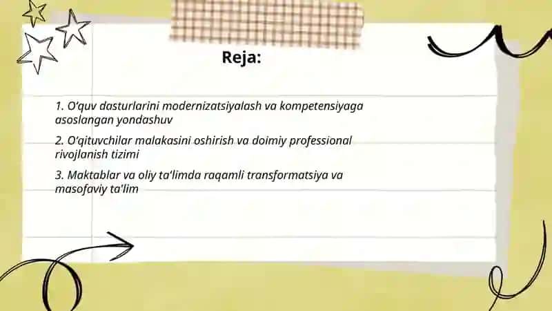 Oʻzbekistonda taʼlim sohasidagi islohotlar 2