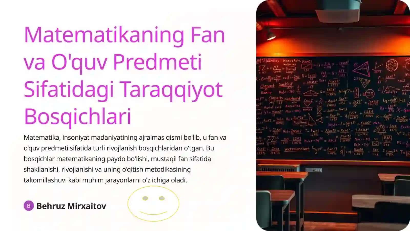 Matematikaning Fan va O'quv Predmeti Sifatidagi Taraqqiyot Bosqichlari 2