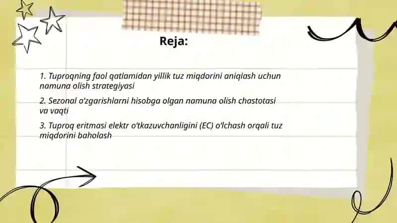 Tuproqning faol qatlamidagi yillik tuz miqdorini aniqlash 2