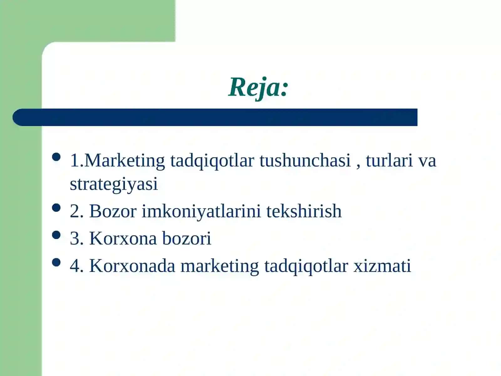 Marketing tadqiqotlari tushunchasi, turlari va strategiyasi 2
