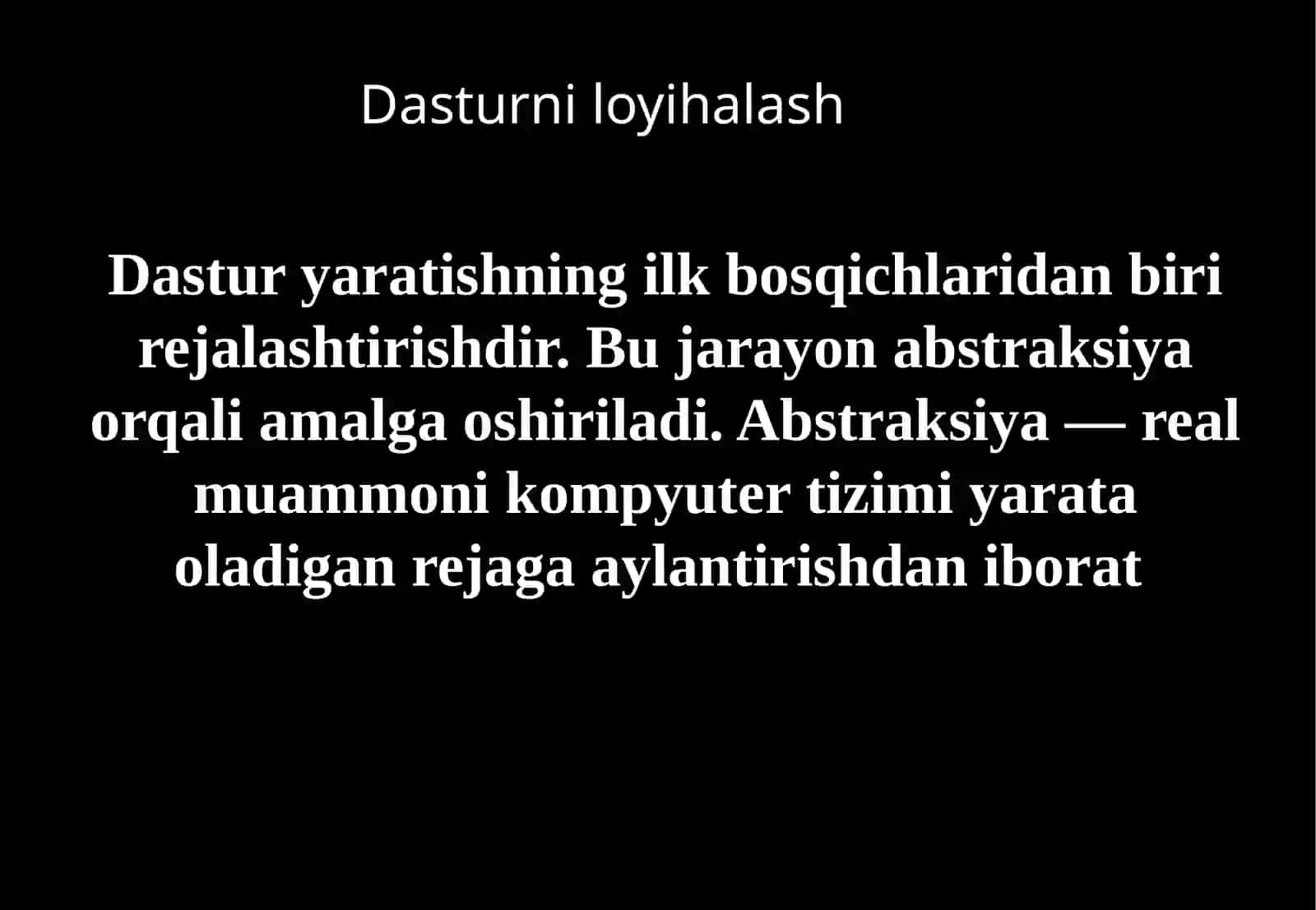 Dasturni sinovdan o‘tkazish va debaglash 2