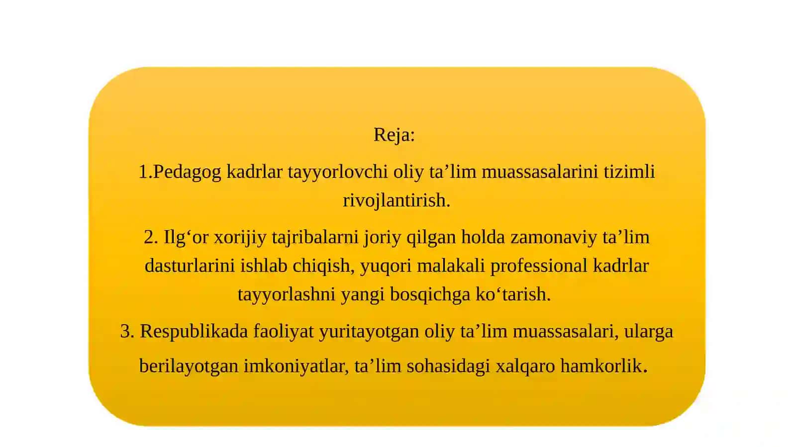 Pеdagog kadrlar tayyorlovchi oliy ta’lim muassasalarini tizimli rivojlantirish 2