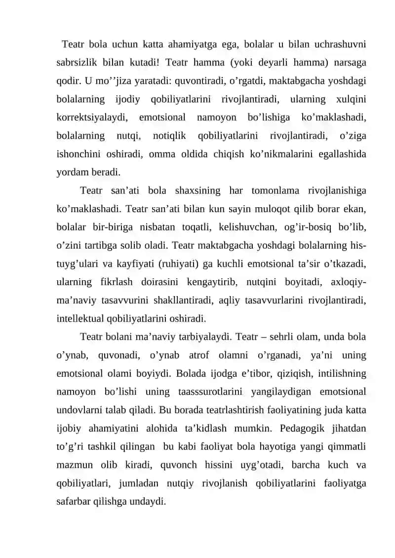 Teatr - Saxnalashtirish Faoliyati 2