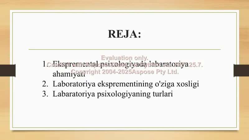 Laboratoriya eksprementining o‘ziga xosligi 2