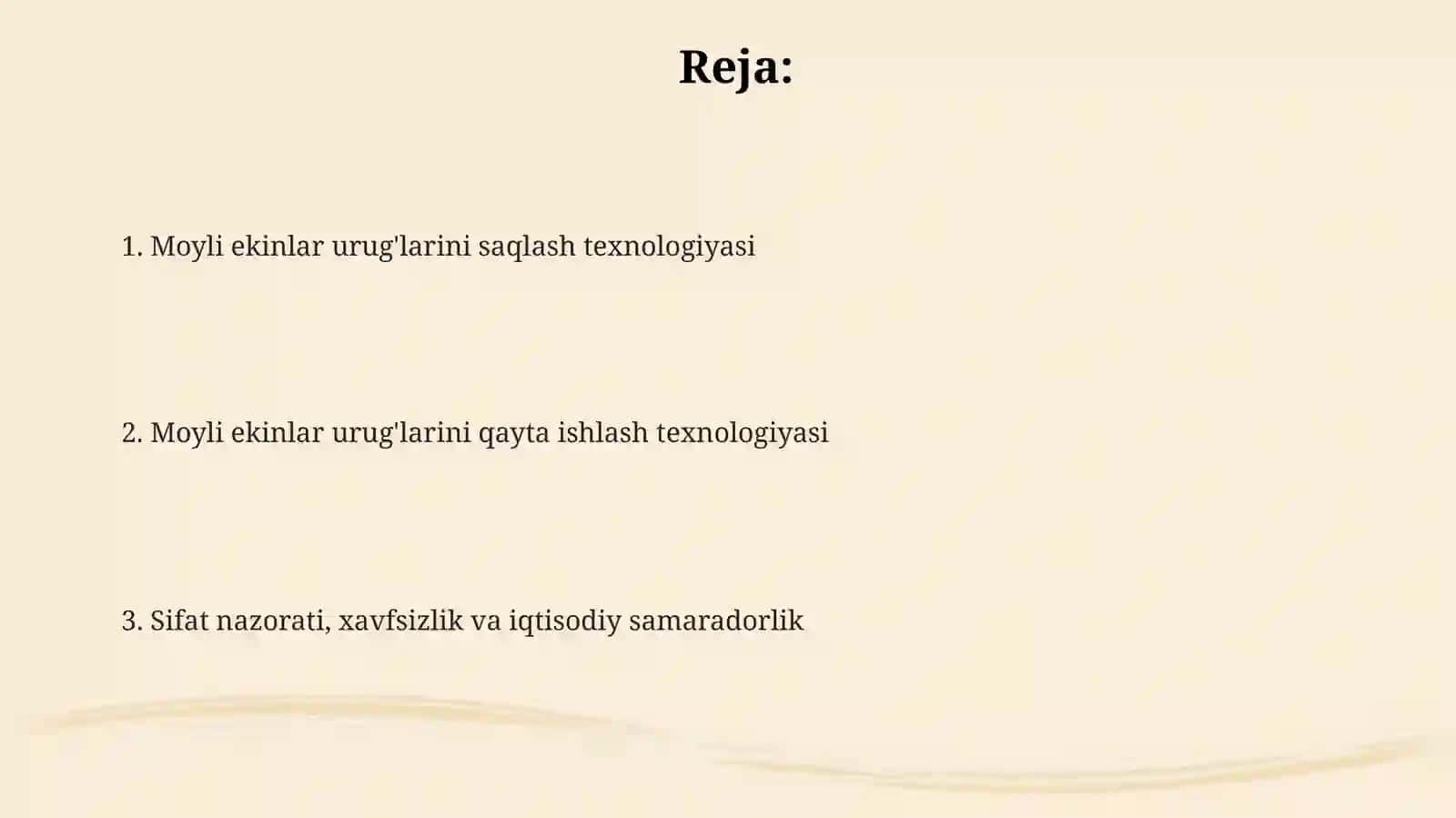 Moyli ekin urug’larini saqlash va qayta ishlash texnologiyasi 2