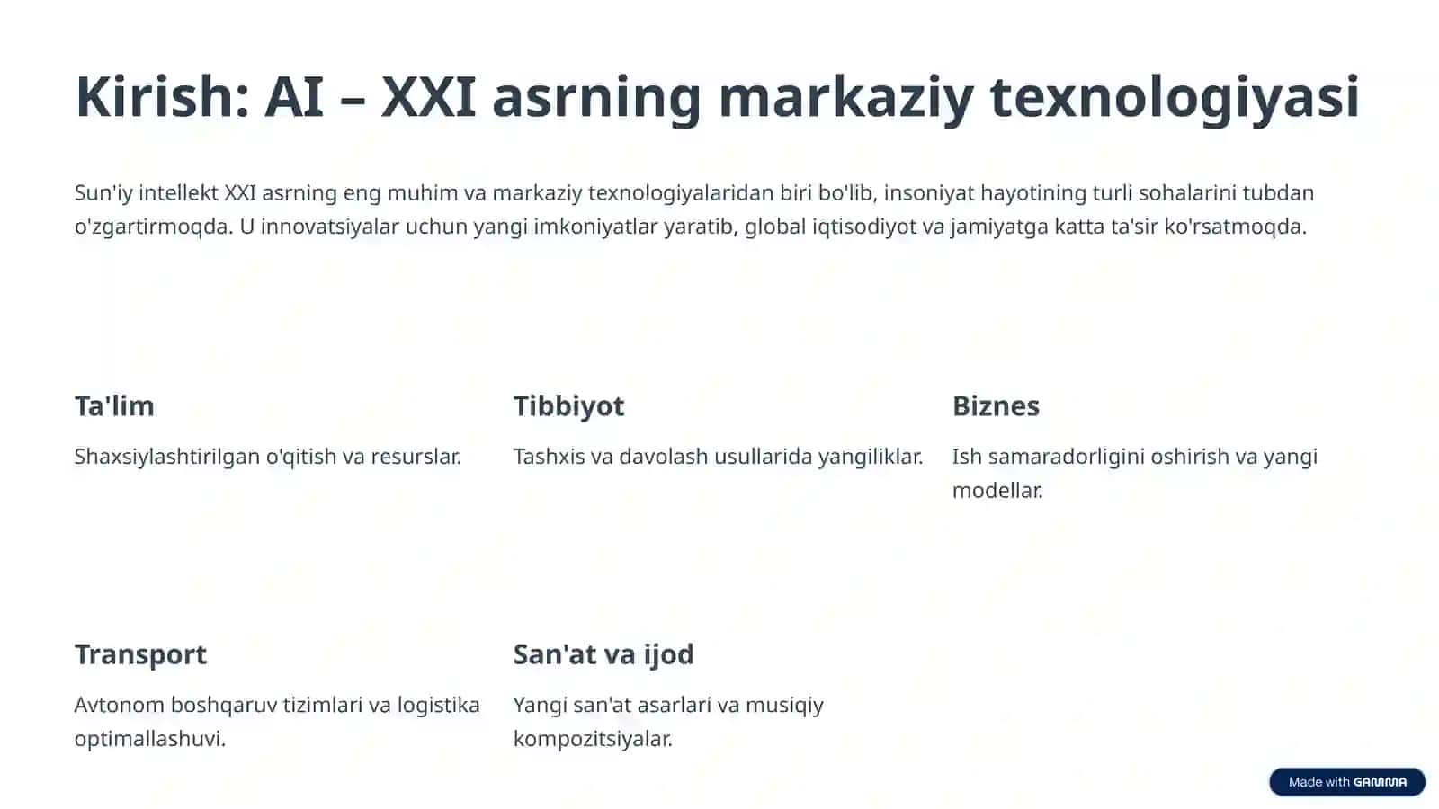 SUN'IY INTELLEKT (AI): KELAJAK TEXNOLOGIYASI 2