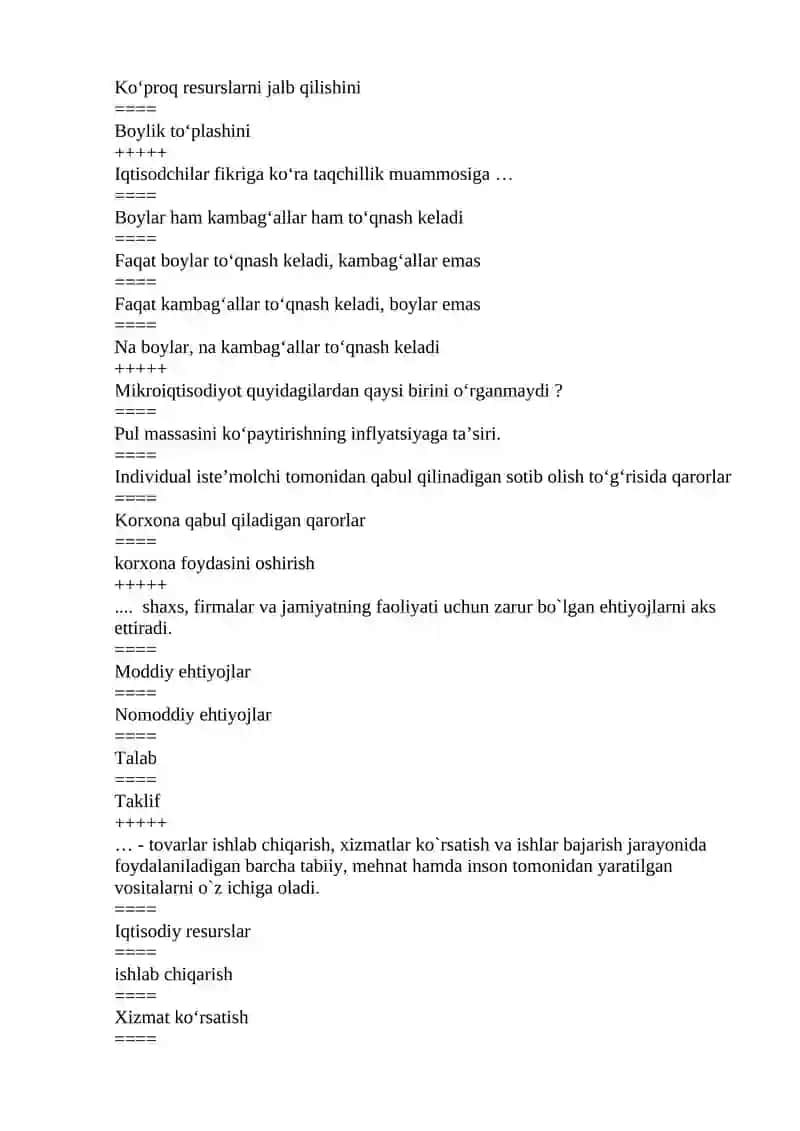 Mikroiqtisodiyotdan testlar 2