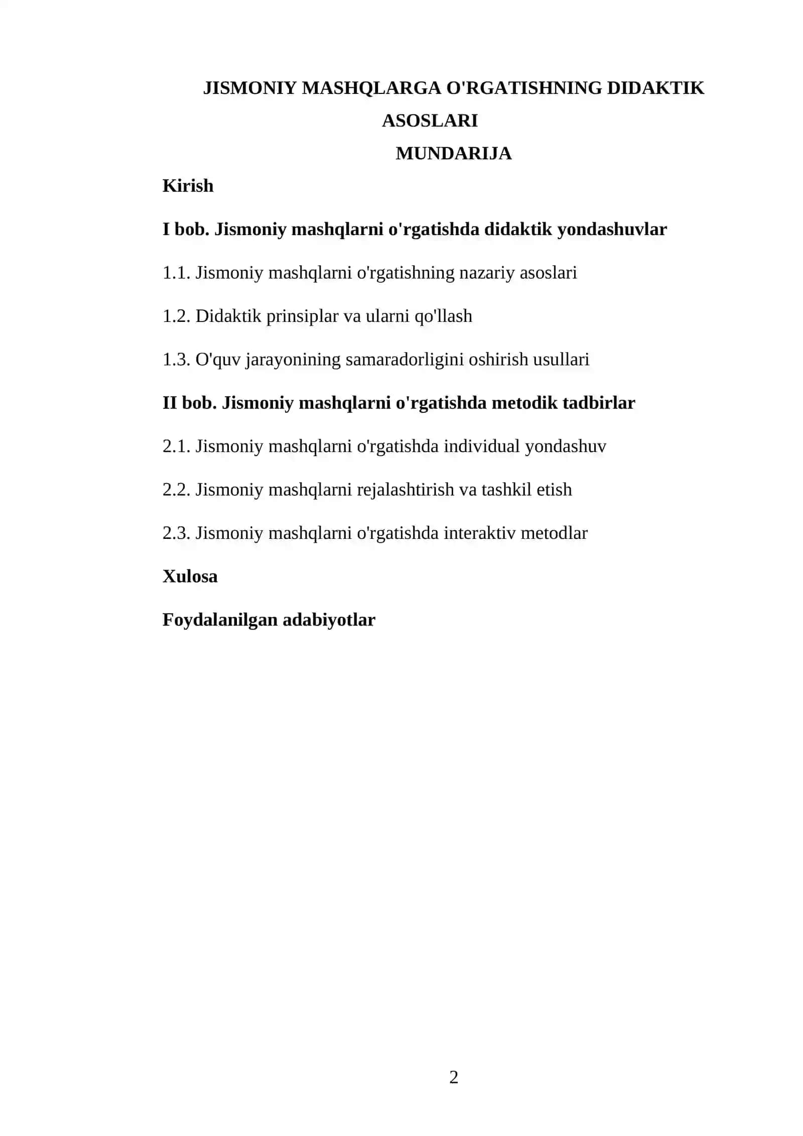 Jismoniy mashqlarga o'rgatishning didaktik asoslari 2