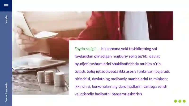 Foyda solig‘i bazasini aniqlash usullari, soliqni hisoblash va to‘lash tartibi 2
