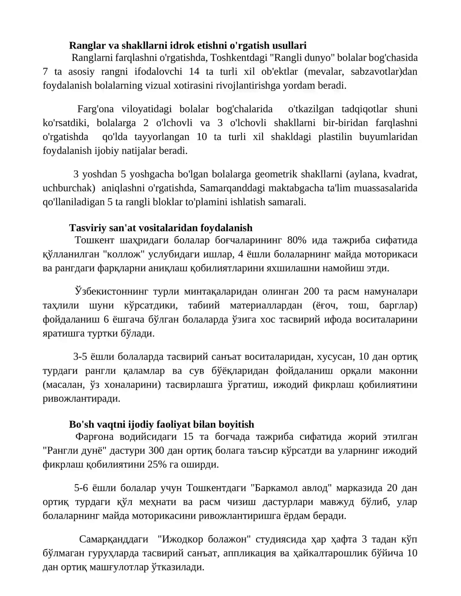 Maktabgacha yoshdagi bolalarni tasviriy qobiliyati va ijodkorligini rivojlantirish 2