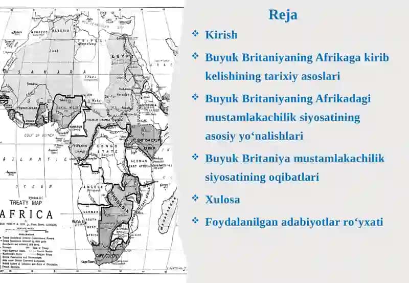 Buyuk Britaniyaning Afrikadagi mustamlakachilik siyosati 2